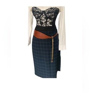 Banana Republic  Blue and Green tartan  Skirt  -  Size 8